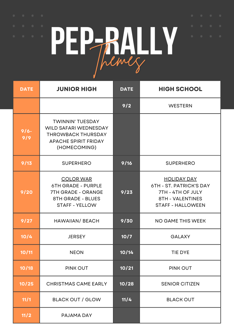 GJH & GHS Pep Rally Themes